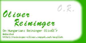 oliver reininger business card